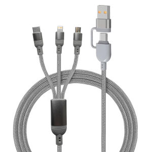 Universal 5 in 1 PD Fast Charging Cable Multi-Type USB Data Line 1.2M for iPhone 14 13 12 Xiaomi All Android Phones