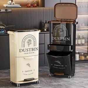 LIWAN | Double Compartment Hands-free Pedal Kitchen Bin