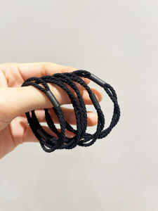 Simple Graceful Black Rubber Band Female Hair Tie High Elasticity Durable Hair Accessories Hair Ring Does Not Hurt Hair Height Ponytail Hair String