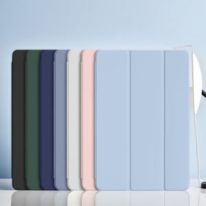 For iPad Air Pro mini 10.9 11 9.7 10.2 8.3 12.9 13 11th 10th 9th Generation Trifold Stand Flip Smart Cover Soft Silicone Shell