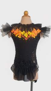 Orange & Black Floral Leotard