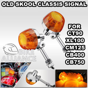 ✔READY STOCK✔ OLD SKOOL CHROME TURN SIGNAL LIGHT LAMP HONDA CT90 XL100 CM125 CB400 CB750 CLASSIC TURNING LIGHT