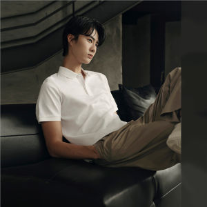 Pure Cotton 60S Double Thread High Yarn Short Sleeve Polo Shirt Mens Summer Giordano Standard Fit Youth Fashion Commute Wear