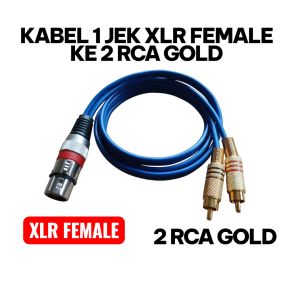 Kabel XLR female to 2 Rca Gold Kabel Audio Kitani
