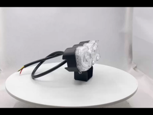 2 PCS TR3 Laser Gun Mini Driving Light Super Bright 40W High/Low Motorcycle Spotlight Dual Color MDL