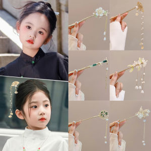 กิ๊บติดผมสำหรับเด็กอูปกรณ์เสริมสไตล์โบราณเข็มกลัดผมโยกขั้นบันไดเครื่องประดับผมจาก Hanfu