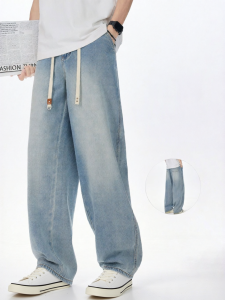 JEENSYIU | Quần Jeans Chân Thẳng Rộng Retro Thương Hiệu Mỹ cho Nam