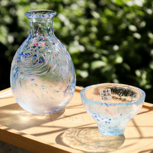 Japan Imported Toyo Sasaki Handmade Glass Four Seasons Wine Set Colorful Tass Sake Pot Wine Glass Gift Box