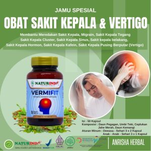 Obat sakit kepala herbal obat sakit kepala sebelah kiri kanan migren sakit kepala menahun sinus vertigo pusing penglihatan berbayang berputar sakit kepala belakang obat sakit kepala yang ampuh alami obat sakit kepala ibu menyusui VERMIFIT isi 50 kapsul