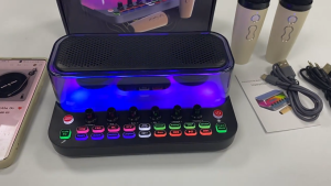 Advance AS-220 Sound Card Speaker Mixer External Sound Card Live Streaming Speaker Bluetooth Dual Microphone Karaoke Speaker