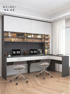 Weimei | Corner Integrated Desk Bookcase Shelves
