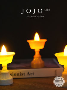 Creative Candle Wish Lantern Blessing Lamp Modern Style Retro Element Universal Use Decorative Light by Mr Grocery