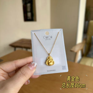 Guliguli S925 Sterling Silver Fashionable Minimalist Chinese Style Leaning Buddha Luxury Necklace Clavicle Chain  out