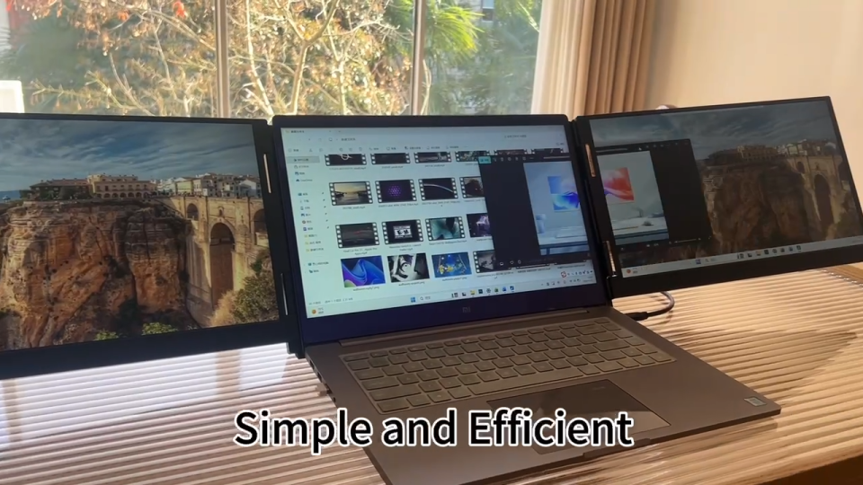【Local Warehouse】ZOOMEDIN 14/15.6" Single/Dual Screen Extender Portable Monitor Triple Monitor for 14-16" Laptops with USB-C Port Plug and Play for Windows/Macbook/Switch/PS5