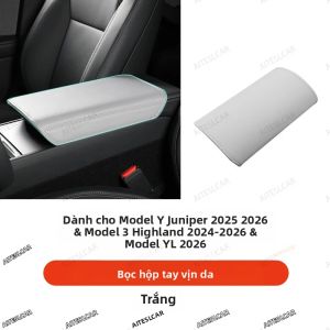Ốp Da Mềm Bảo Vệ Nắp Hộp Để Tay Trung Tâm Cho Tesla Model 3 Highland 2024 & Model Y Juniper 2025 - Phụ Kiện Trang Trí Nội Thất