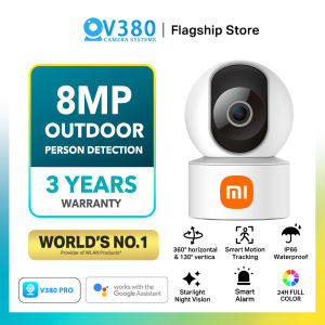 Xlaoml CCTV Camera Connect Cellphone Original V380 Pro CCTV Security Cameras Wireless Wifi Connect to Phone With Voice IP Camera 1296P HD Outdoor Indoor CCTV With Audio And Speaker Waterproof Night Vision 360 Degree Surveillance 3 Year Warranty