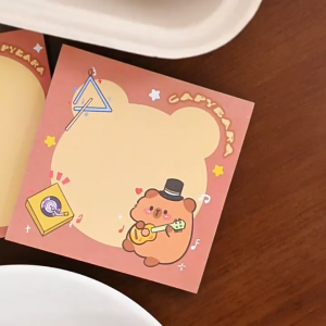 MOMO 50Sheets Cute Capybara Non-Stick Note Random Memo Student Office Stationery Supplies