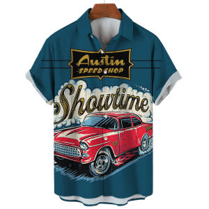 Vintage Rockabilly Blouse 3d Printed Shirts Men Women Hawaiian Shirt Mens Casual Vocation Lapel Summer Beach Short Sleeve