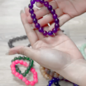 กำไลลูกปัด 10m.กำไลหินสี เสริมดวง กำไล หินนำโชค สร้อยข้อมือ ของนำโชค ของมงคล เครื่องประดับ ของขวัญ ให้เพื่อน ZX