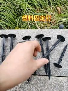 11/16cm Black Plastic Weedmat Nail Pin Weed Control Silvershine Premium Quality Paku Weedmat Nail 100 Pcs