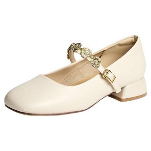 Reddragonfly | Mary Jane Womens Shoes White Mid-Heel