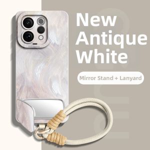 Silicone Shockproof Phone Case with Lanyard and Mirror Stand