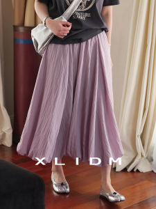 Váy Chữ a Xếp Ly Cỡ Lớn Cho Nữ Mùa Hè 2025 Váy Midi Đơn Màu Phong Cách Công Sở Thoải Mái Thường Ngày