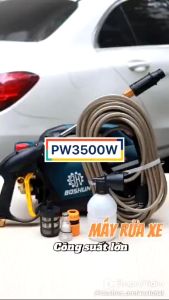 Máy Rửa Xe Chỉnh Áp BOSHUN BS-PW3500W Công Suất 3500W Có Chỉnh Áp Dây Xịt Dài 15M