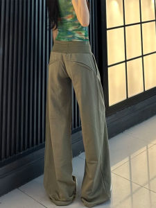Loose Wide Leg Pants Drawstring Casual Workwear Sports Sweatpants Womens 2025 New Style Korean Style Comfortable High Waist Straight Cut