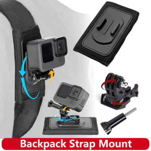Backpack Shoulder Strap 360° Rotate Quick Release Mount for GoPro Hero 13 12 11 10 9 Insta360 DJI Osmo Action Camera Accessories