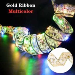 Tali Pita Lampu LED Dekorasi Pohon Natal Ribbon Christmas Tree 50 LED Warm White 5 Meter - AA562 - Silver