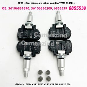 4 Cảm Biến Giám Sát Áp Suất Lốp TPMS 433MHz Cho BMW X5 F15 F85 X2 F39 X1 F48 X6 F16 F86 - Lắp Đặt Dễ Dàng Lắp Vừa Khít