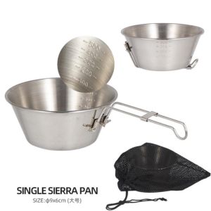 3pcs outdoor camping stainless steel bowl set picnic portable folding cup camping cooker mug cookware hiking mug