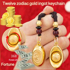 Pendant spinning keychain sure to have money spinning car charm Zodiac hand key ring