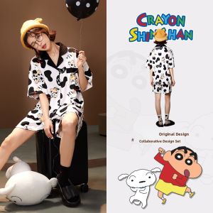 GONGDIE | Cooling Cute Cartoon Short Sleeve Womens Sleepwear Cotton