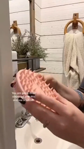 Silicone Double Sided Bath Brush Massage Rubbing Bath Brush Exfoliating Brush Multifunctional Shampoo Brush Cleaning Tool