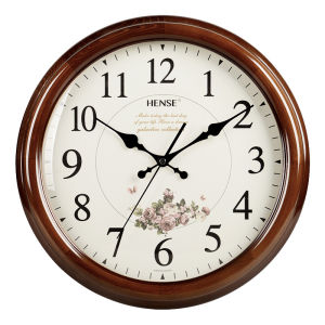 Hense | Silent European Living Room Wooden Creative Hanging Clock