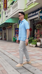 [COMBO ƯU ĐÃI 2 ÁO] Áo Sơ Mi Nam Cộc Tay Chất Vải Linen Màu Xanh Dương–Thoáng Mát Lịch Lãm Dễ Phối Đồ – TED MENSWEAR