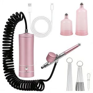 Portable Airbrush Kit With Compressor Cleaning Air Brushes  For Painting Nail Art Model Coloring Makeup