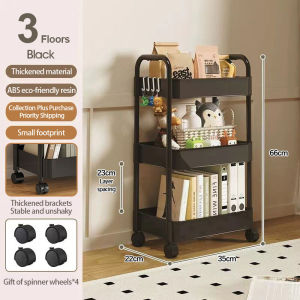 Trolley Cart Moving Storage Shelf 3/4/5 Layer Cabinet Bedroom Bathroom Storage Trolley with Wheel