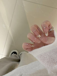 Handmade Mirror French Style Wearable Nail Art Summer Elegant New Model Premium Feelings Detachable Luxury Nail Stickers