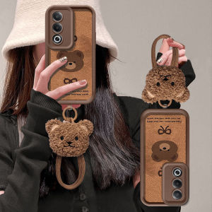 Phone Case OPPO A3 Pro A79 A78 A98 5G Cute Vintage Melard Colored Plush Bear Soft Casing with Lanyard Lens Protection Shockproof Silicone Back Cover