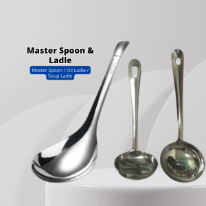 Yu Ready Stock Stainless Steel Master Spoon / Oil Ladle / Soup Ladle / Buffet Spoon / Sudu Nasi / Senduk