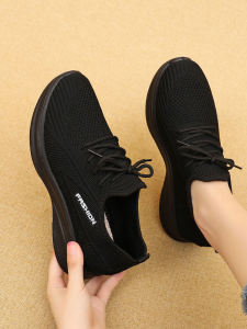 Black Work Shoes Women Comfortable Anti-Slip Soft Bottom Single Shoes for Office Not Tired Walking Shoes Beijing Style Cloth Shoes