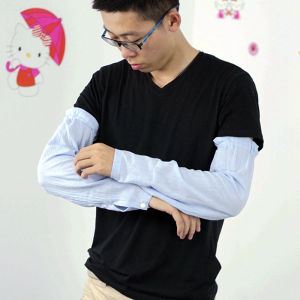 Loose plus Size Pure Cotton Long Sleeve Covers Mens Breathable Large Size Summer Driving Sun Protection Arm Covers