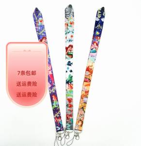 Colorful Cartoon Princess Mermaid Phone Case Key Chain Lanyard Long Rope Anime Accessory Mobile Phone Decorations Gifts