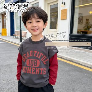 JIFANPAUL | Mock Layered Fleece Pullover Childrens Hoodie