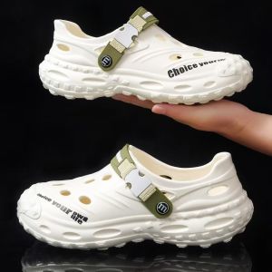 2025 New Mens Summer Anti-Slip Thick Bottom Hole Hole Slippers Water Proof Odorless Trendy Sandals Easy to Wear Low Heel
