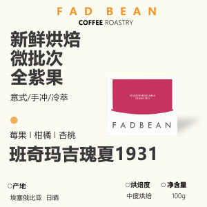Fadbean Wake Bean Single Origin Hand Pour American Italian Style Coffee Beans Ethopian Arabica Medium Flavor 150g Bag