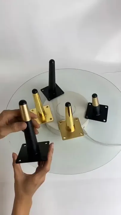 10/15/25/30cm Kualitas Kaki Sofa Miring Besi Gold Stabil, Anti